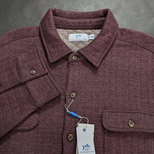 $145 Southern Tide Men Size 2XL Merlot Fairwood Quarter Zip Pullover Overshirt